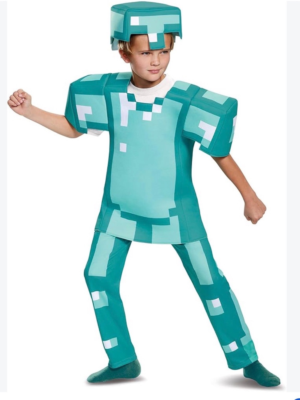 Disguise Minecraft Diamond Armor Costume - Teal/Blue kids 7/8